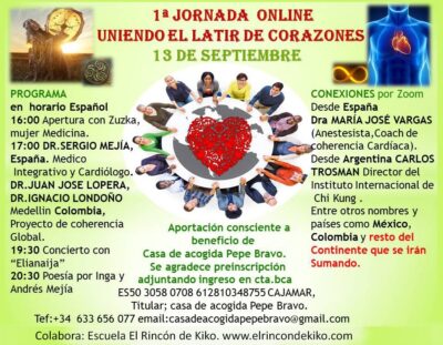 Encuentro online internacional: UNIENDO EL LATIR DE CORAZONES (13 de septiembre).